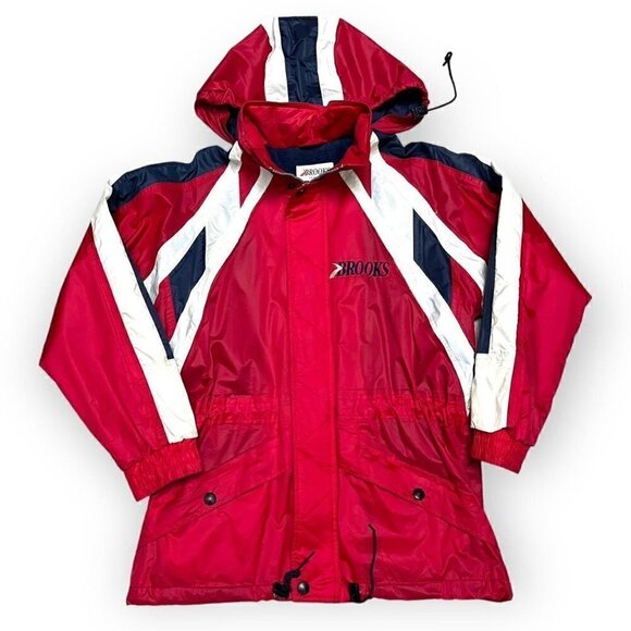 Brooks Vintage 90s FLEECE-LINED Retro Designer Waterproof Jacket - Womens Large - Picture 1 of 4